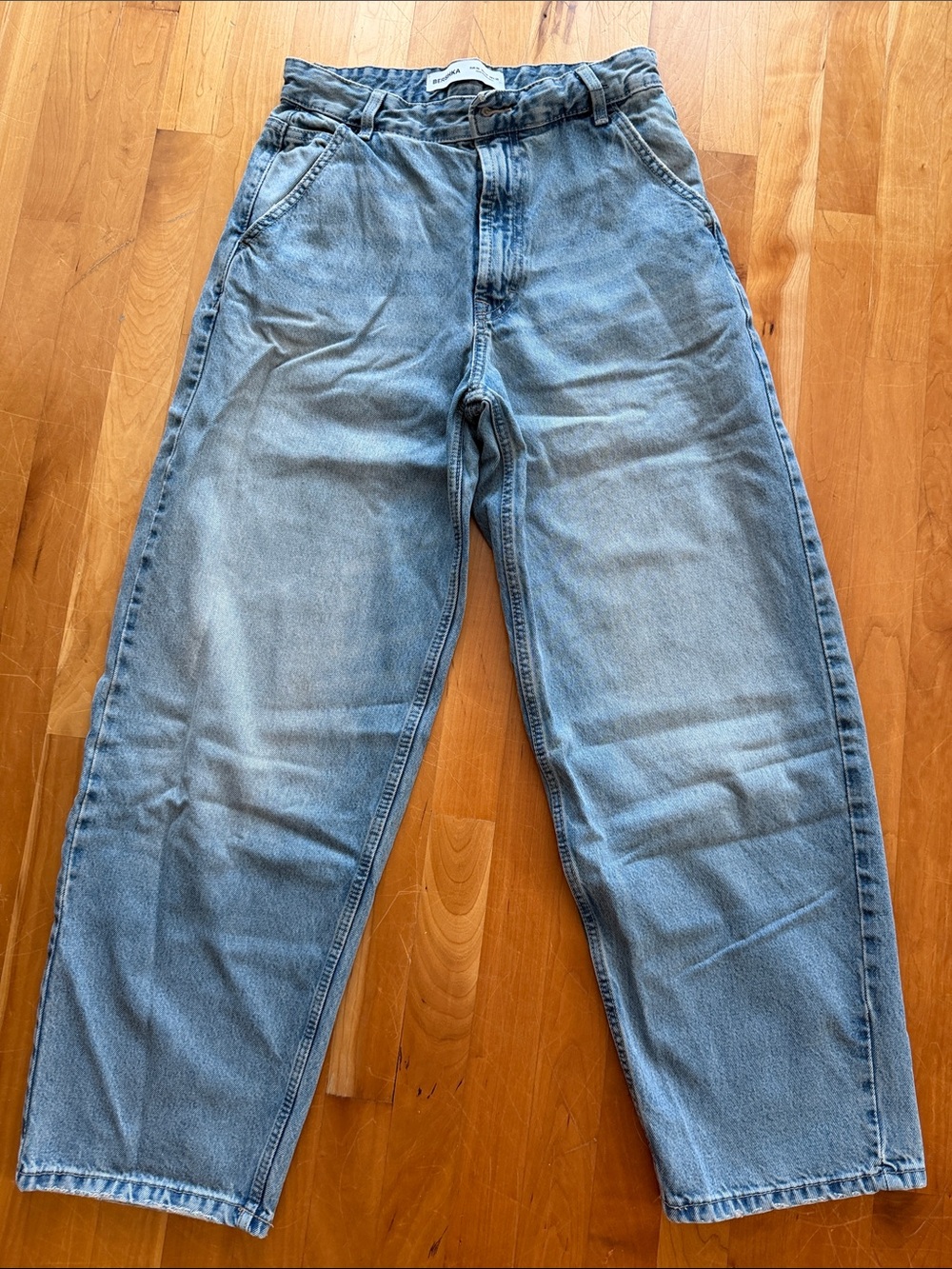 Bershka Women’s High Rise Wide Leg Skater Jeans Oversized